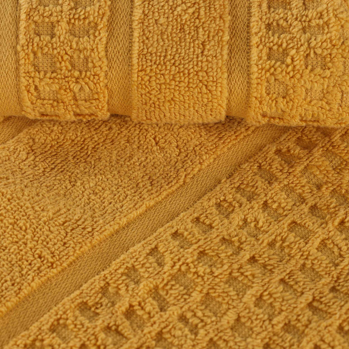 Zero Twist Cotton Waffle Honeycomb Plush Absorbent 3-Piece Towel Set