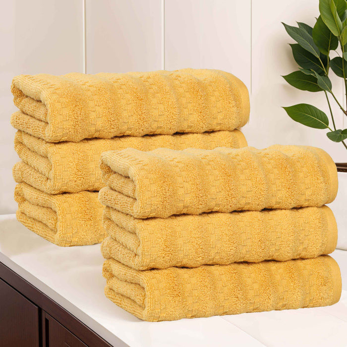 Zuma Zero Twist Cotton Medium Weight Absorbent Hand Towels, Set of 6