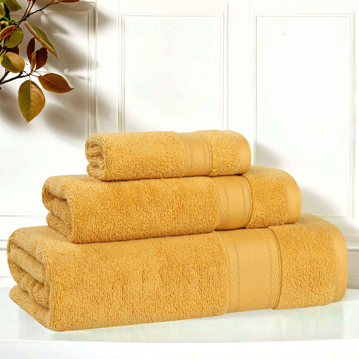 Belmont Zero Twist Cotton Medium Weight Absorbent 3 Piece Towel Set