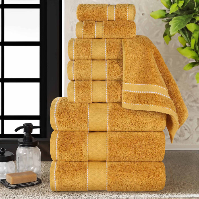 Niles Egypt Produced Giza Cotton Dobby Absorbent 9 Piece Towel Set