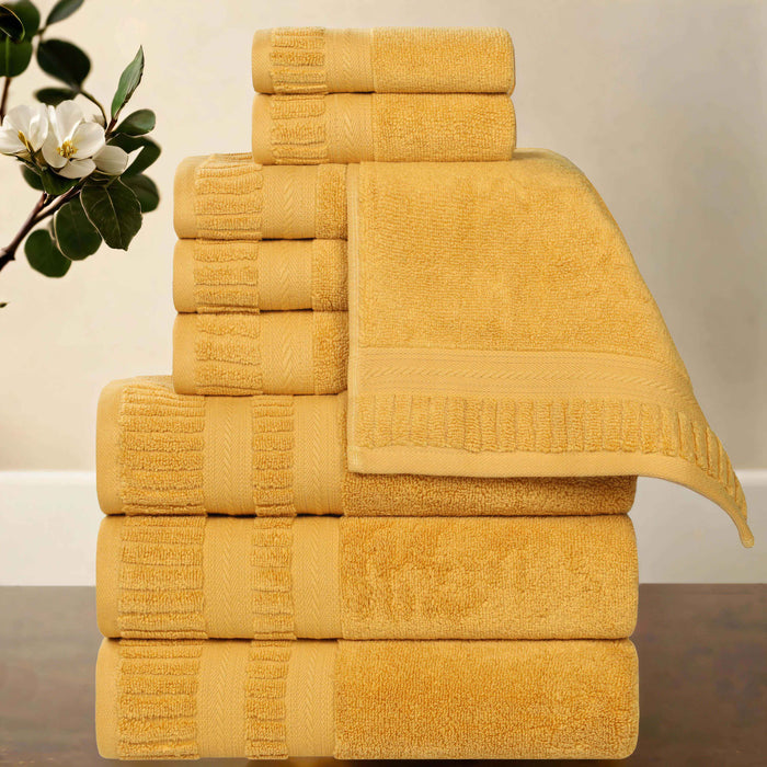 Venice Zero Twist Cotton Medium Weight Absorbent 9 Piece Towel Set