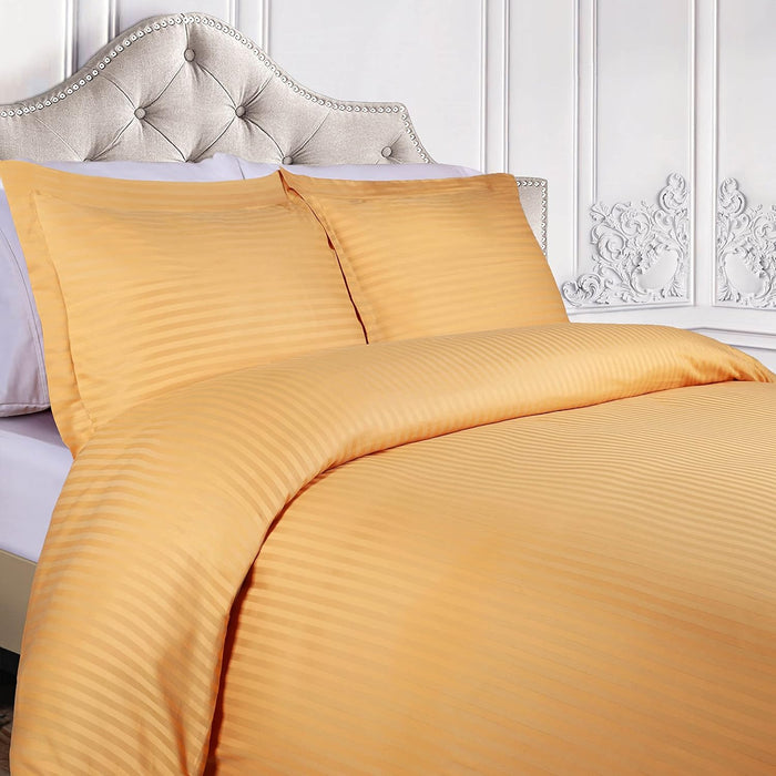 Egyptian Cotton 300 Thread Count Striped Duvet Cover Set