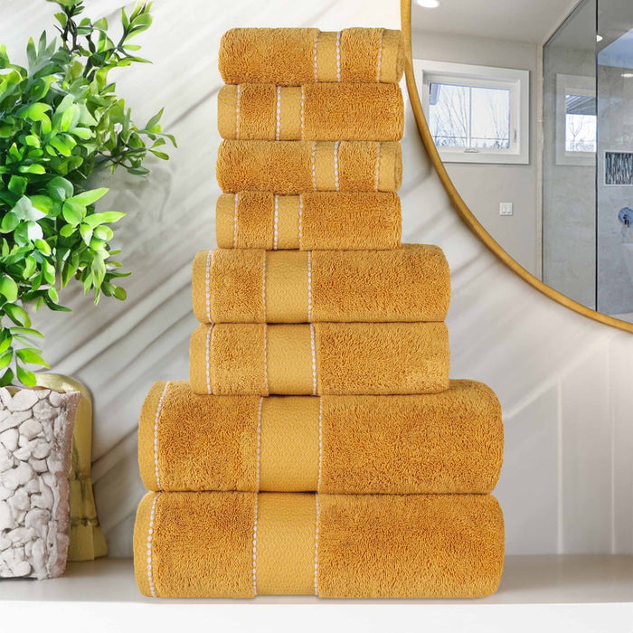 Niles Egypt Produced Giza Cotton Dobby Absorbent 8 Piece Towel Set