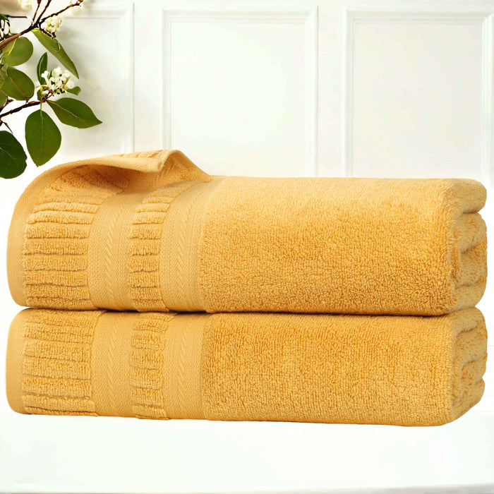 Venice Zero Twist Cotton Medium Weight Absorbent Bath Towels, Set of 2