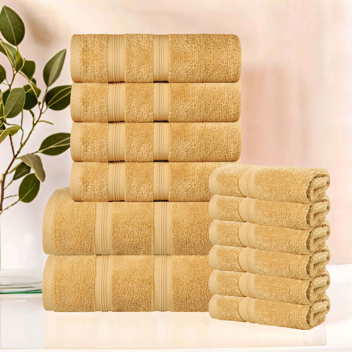 Smart Dry Zero Twist Cotton 12 Piece Solid Assorted Towel Set