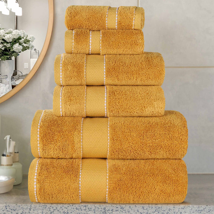 Niles Egypt Produced Giza Cotton Dobby Absorbent 6 Piece Towel Set