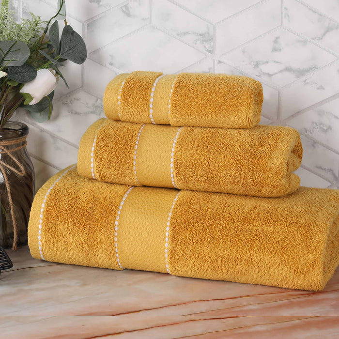 Niles Egypt Produced Giza Cotton Dobby Absorbent 3 Piece Towel Set