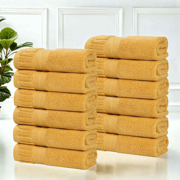 Venice Zero Twist Cotton Medium Weight Face Towels, Set of 12