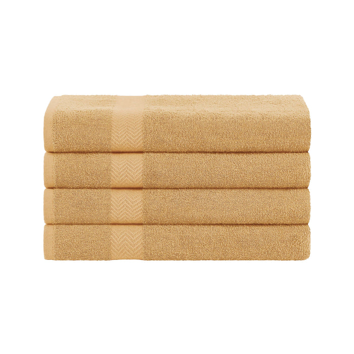 Franklin Cotton Eco Friendly 4 Piece Bath Towel Set - Gold