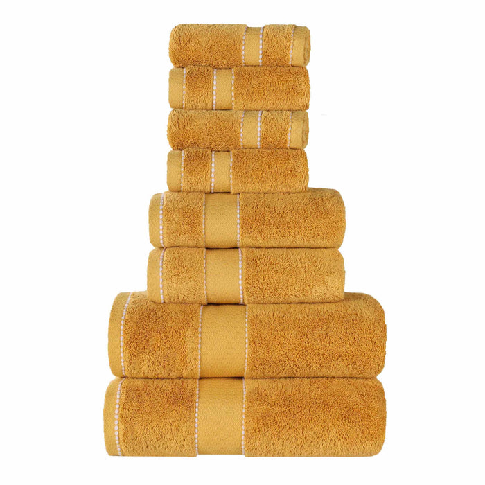 Niles Egypt Produced Giza Cotton Dobby Ultra-Plush 8 Piece Towel Set - Gold