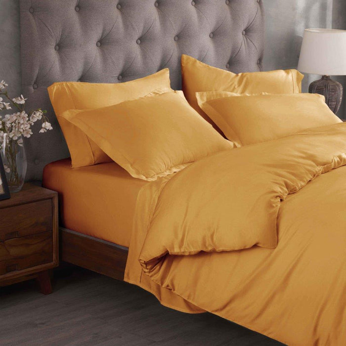 Egyptian Cotton 300 Thread Count Solid Duvet Cover Set - Gold