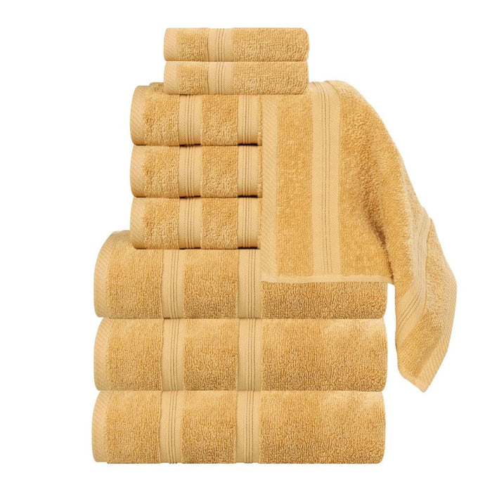 Smart Dry Zero Twist Cotton 9 Piece Solid Assorted Towel Set