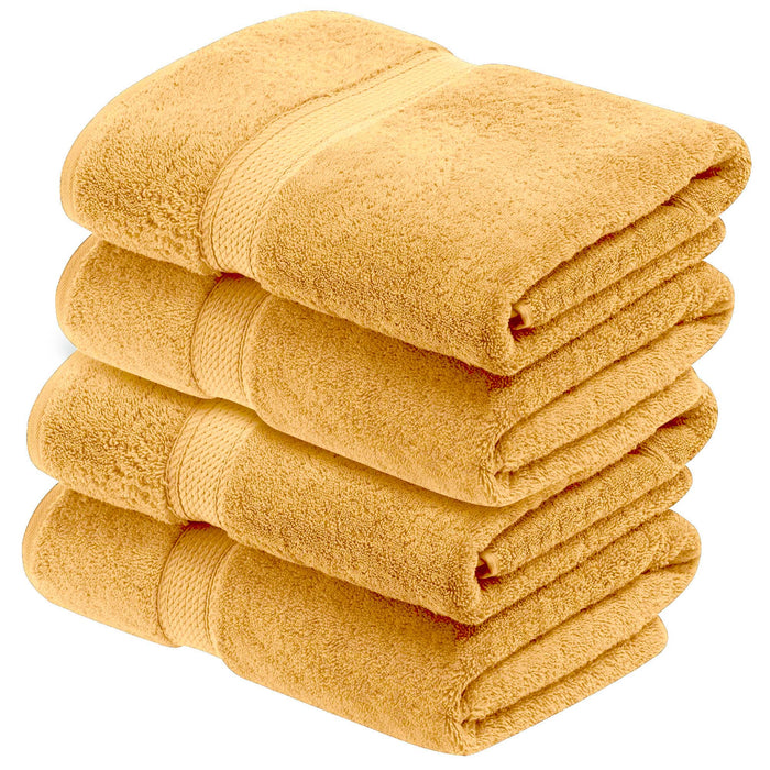 Egyptian Cotton Pile Plush Heavyweight Soft 4 Piece Bath Towel Set