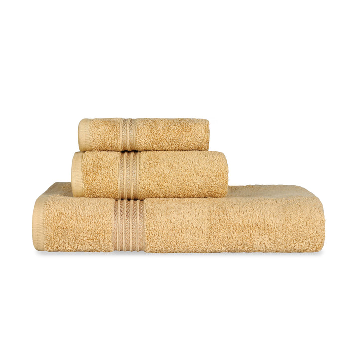 Egyptian Cotton Solid 3 piece Towel Set - Gold