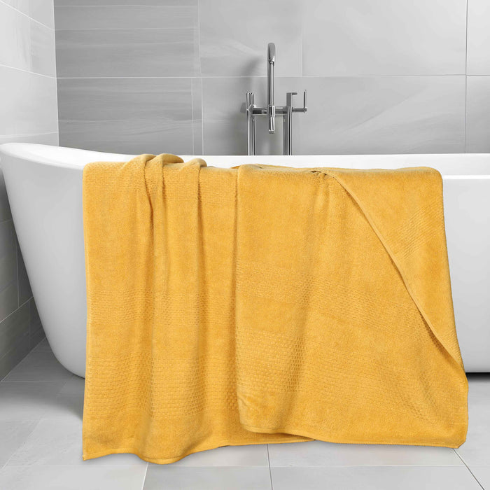 Playa Zero Twist Cotton Solid Waffle Textured Bath Sheets, Set of 2