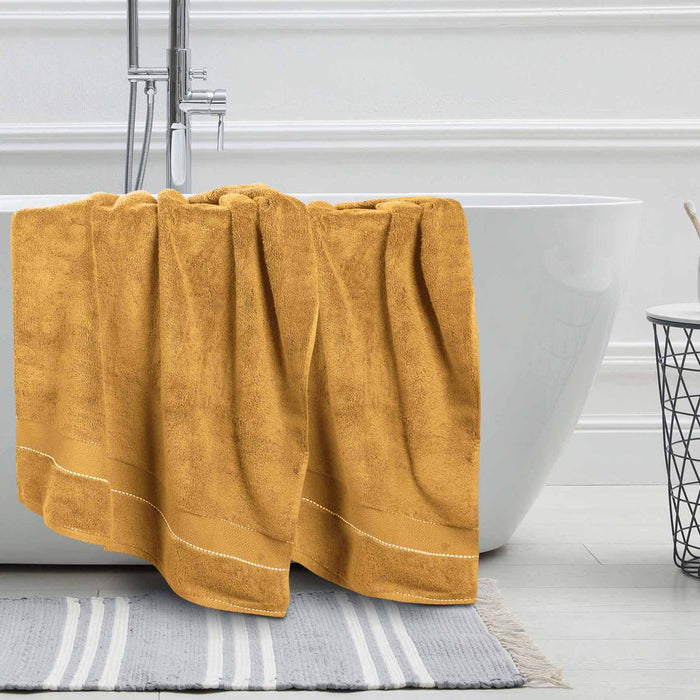 Niles Egypt Produced Giza Cotton Dobby Ultra-Plush Bath Sheet Set of 2 - Gold