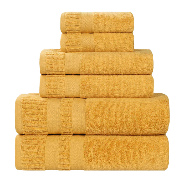 Venice Zero Twist Cotton Medium Weight Absorbent 6 Piece Towel Set