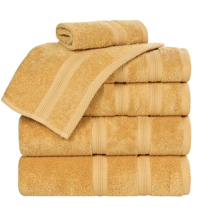 Smart Dry Zero Twist Cotton 6 Piece Solid Assorted Towel Set