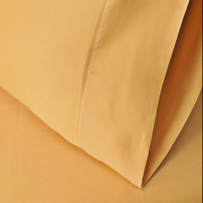 Egyptian Cotton 530 Thread Count Solid Pillowcase Set of 2 - Gold