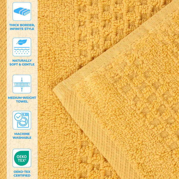 Playa Zero Twist Cotton Solid Waffle Textured Bath Towels, Set of 2