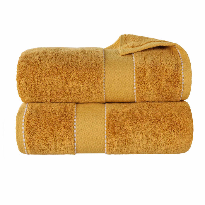 Niles Egypt Produced Giza Cotton Dobby Ultra-Plush Bath Sheet Set of 2 - Gold