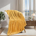 Classic Solid Fleece Plush Medium Weight Fluffy Soft Blanket - Gold