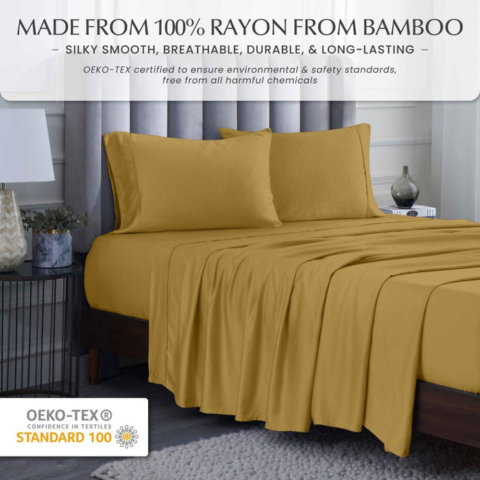 300 Thread Count Rayon From Bamboo Solid Deep Pocket Sheet Set