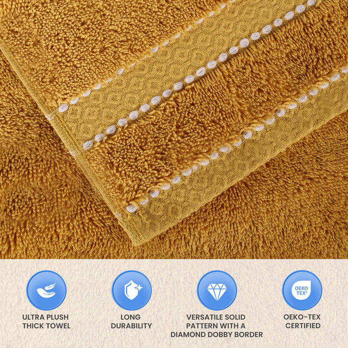 Niles Egypt Produced Giza Cotton Dobby Ultra-Plush 8 Piece Towel Set