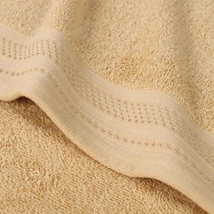 Honeycomb Textured Waffle Border Luxury Cotton Face Towels, Set of 6