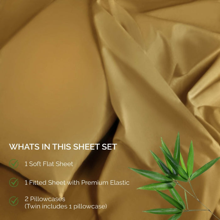 300 Thread Count Rayon From Bamboo Solid Deep Pocket Sheet Set