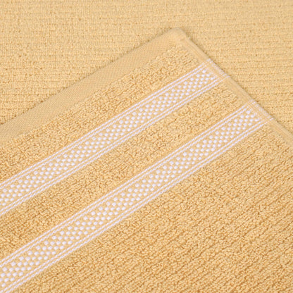 Zero Twist Cotton Ribbed Geometric Border Plush 9 Piece Towel Set - Blue Nile Mills