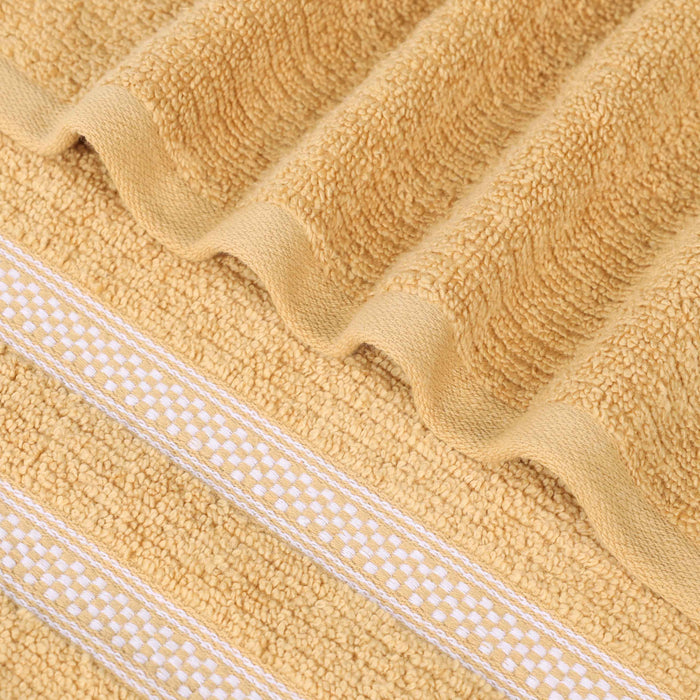 Zero Twist Cotton Ribbed Geometric Border Plush 9 Piece Towel Set