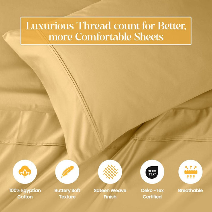 1200 Thread Count Egyptian Cotton Deep Pocket Bed Sheet Set