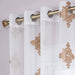 Embroidered Damask Sheer Grommet Curtain Panel Set - Gold