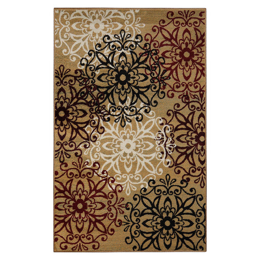 Leigh Traditional Floral Scroll Indoor Area Rugs or Runner Rug - Gold