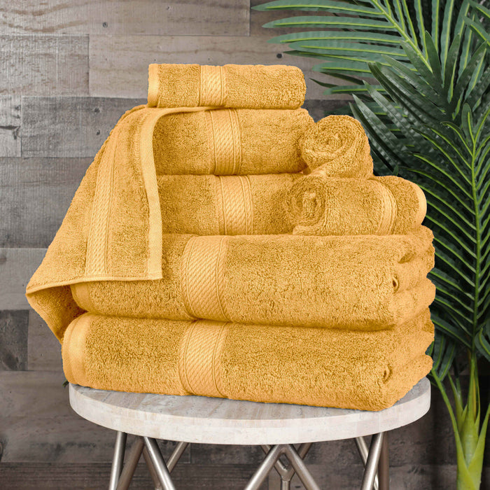 Egyptian Cotton Pile Plush Heavyweight Luxury Soft 8-Piece Towel Set