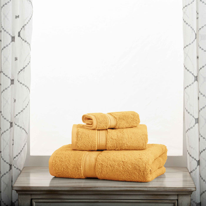 Egyptian Cotton Pile Plush Heavyweight Luxury Soft 3-Piece Towel Set