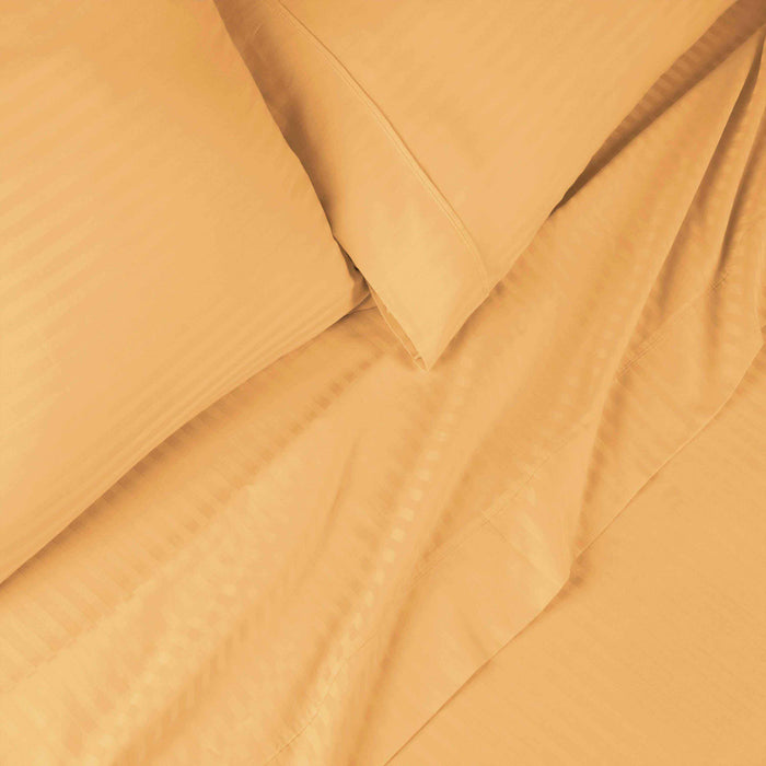 Egyptian Cotton 600 Thread Count Striped Deep Pocket Sheet Set - Gold