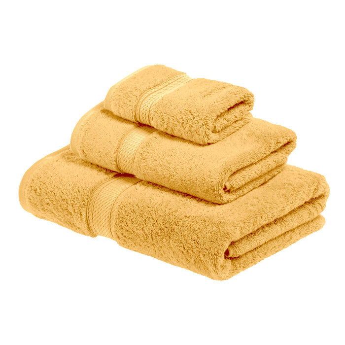 Egyptian Cotton Pile Plush Heavyweight Luxury Soft 3-Piece Towel Set