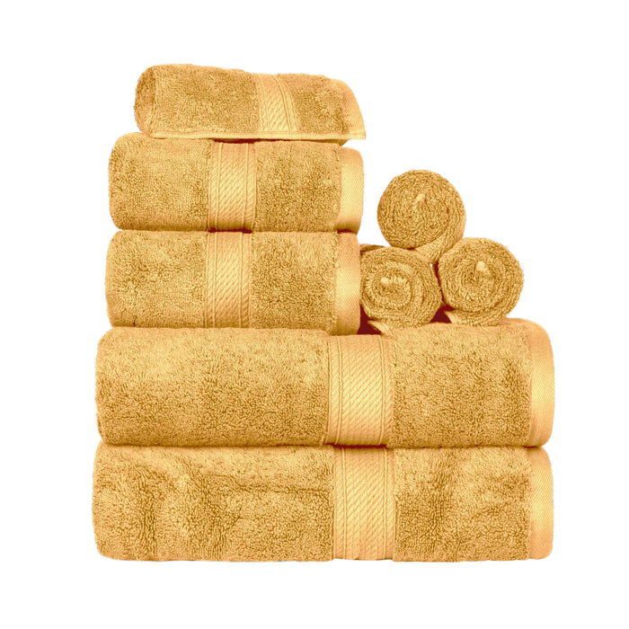 Egyptian Cotton Pile Plush Heavyweight Luxury Soft 8-Piece Towel Set