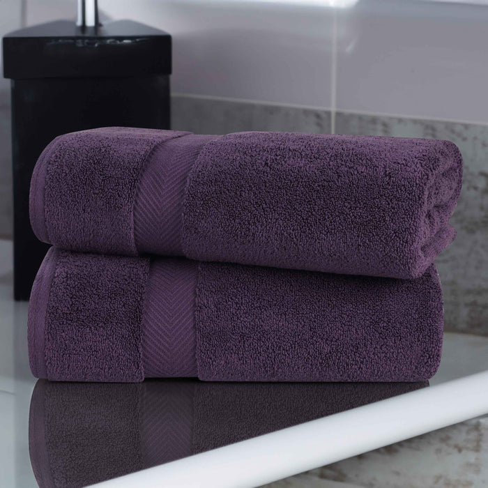 Cotton Zero Twist 2 Piece Bath Sheet Towel Set - Grapeseed