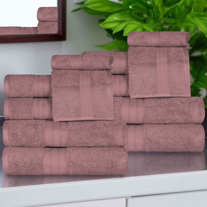 Atlas Cotton Plush Heavyweight Luxury 12 Piece Assorted Towel Set - GrapeShake