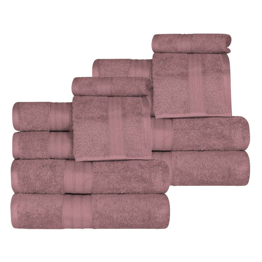 Atlas Cotton Plush Heavyweight Luxury 12 Piece Assorted Towel Set - GrapeShake