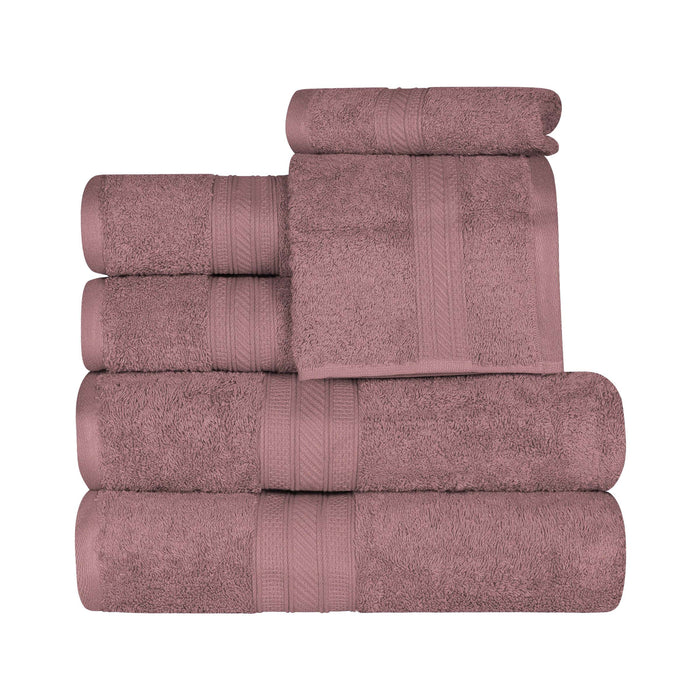 Cotton 6 Piece Eco Friendly Solid Towel Set - GrapeShake