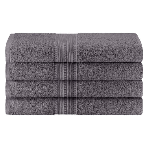 Cotton Eco-Friendly 4 Piece Solid Bath Towel Set - Graphite