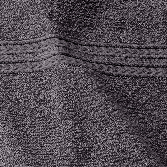Cotton Eco Friendly 12 Piece Solid Face Towel Set - Graphite