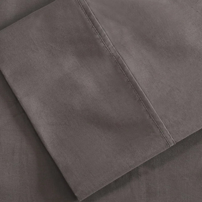300 Thread Count Cotton Percale Solid Pillowcase Set - Gray