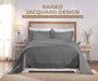 Victory Cotton Matelasse Weave Jacquard Scroll Medallion Bedspread Set - Gray