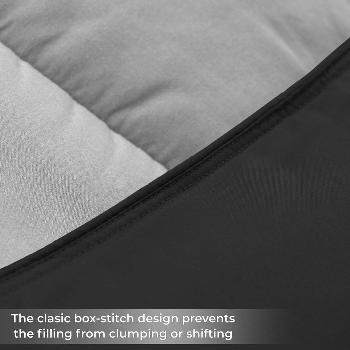 Brushed Microfiber Reversible Comforter - Gray/Black