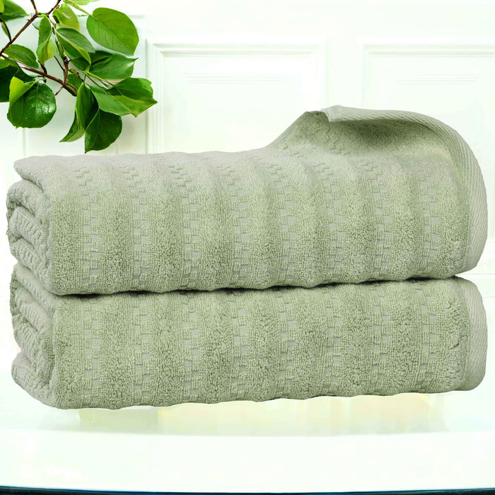 Zuma Zero Twist Cotton Medium Weight Soft Absorbent Bath Towels, Set of 2